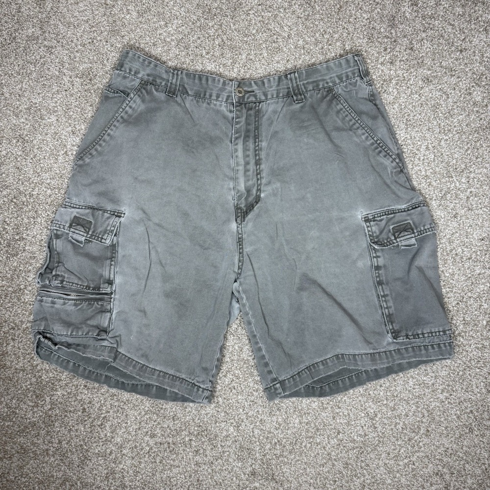 Coliseum Cargo Shorts Men's Size 34 (Tag 36) Green Distressed Made In Russia